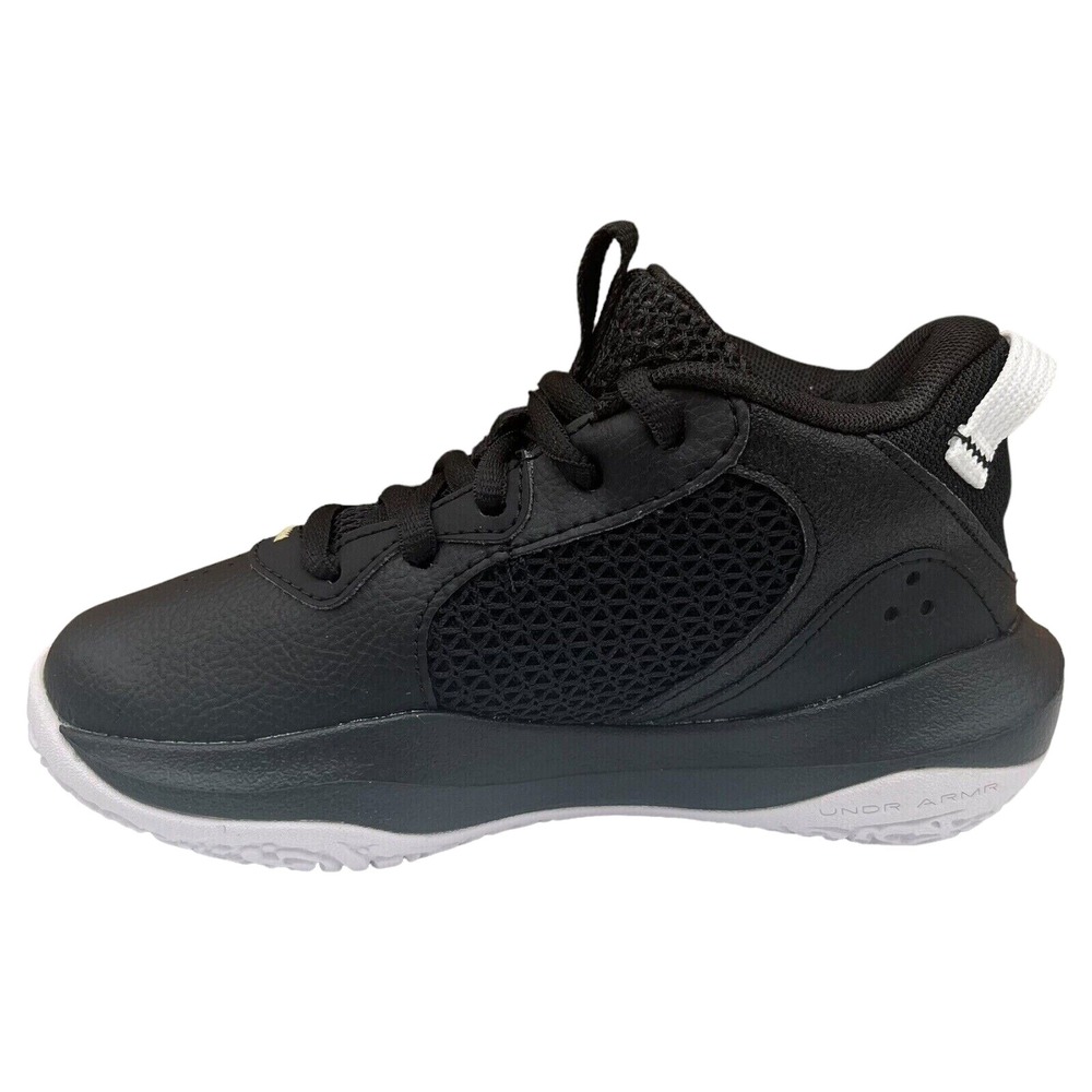 Under Armour Lockdown Little Boy's Leather Basketball Shoe Size 11 Black Lace Up - Picture 5 of 11